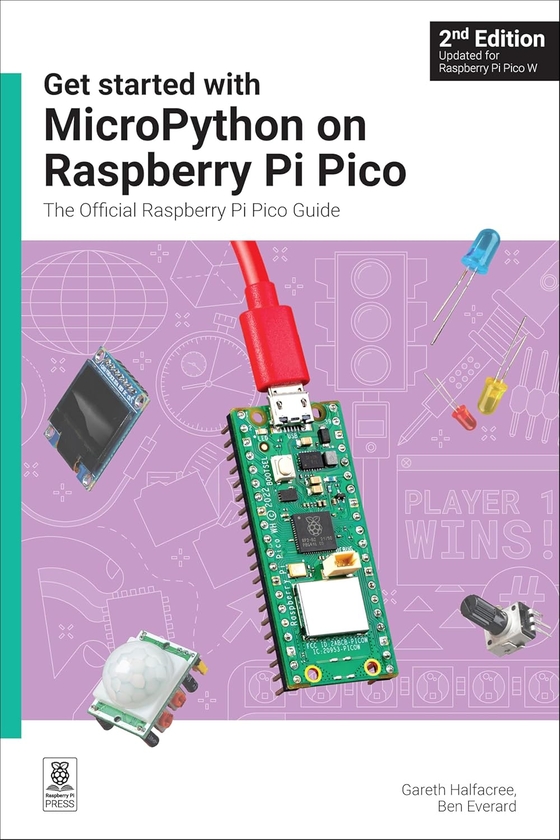 [object Object] «Get started with MicroPython on Raspberry Pi Pico», авторів Бен Еверард, Гарет Халфакрі - фото №1