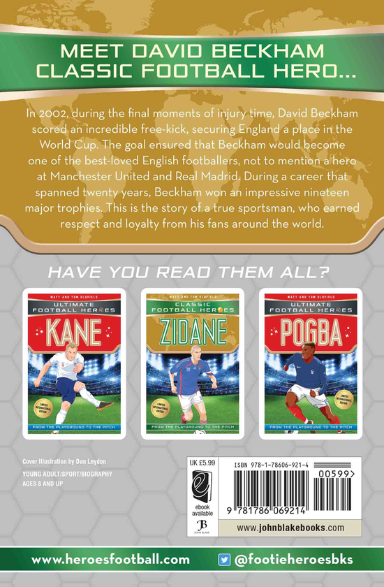 Бумажная книга «Beckham (Classic Football Heroes - Limited International Edition)», авторов Мэтт Олдфилд, Том Олдфилд - фото №1