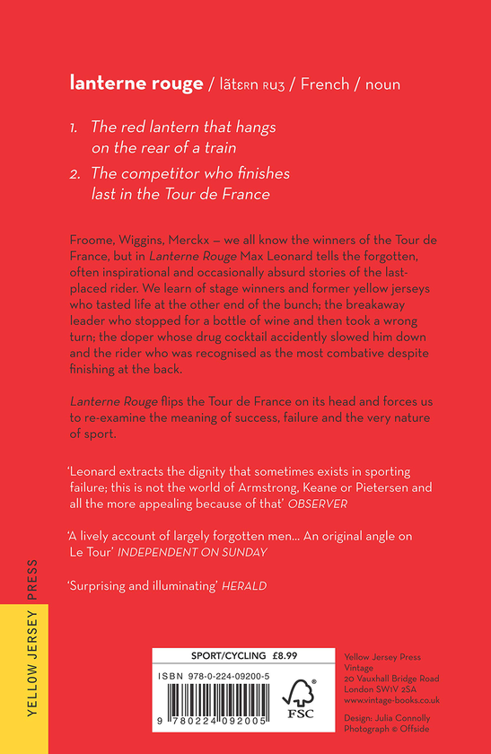 Бумажная книга «Lanterne Rouge. The Last Man in the Tour de France», автор Макс Леонард - фото №1