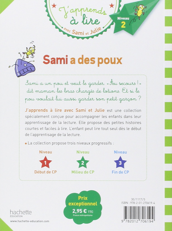 Бумажная книга «Sami et Julie CP: Niveau 2: Sami a des poux», автор Léo Lamarche - фото №1