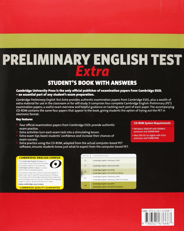 [object Object] «Cambridge Preliminary English Test Extra Student's Book with Answers (+CD)» - фото №2 - мініатюра