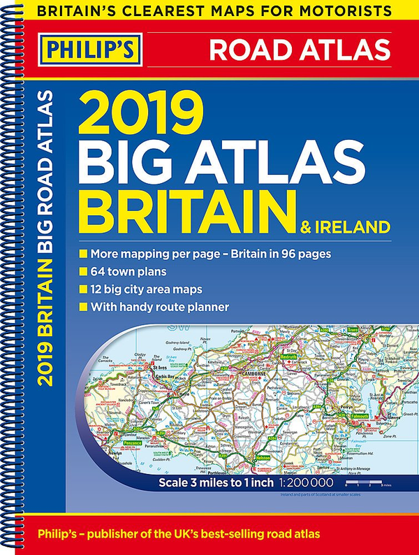 Бумажная книга «Philip's 2019 Big Road Atlas Britain and Ireland - Spiral : (Spiral binding)» - фото №1