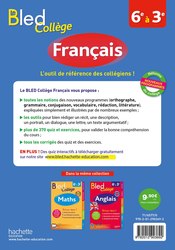 Бумажная книга «Bled Français Collège» - фото №1