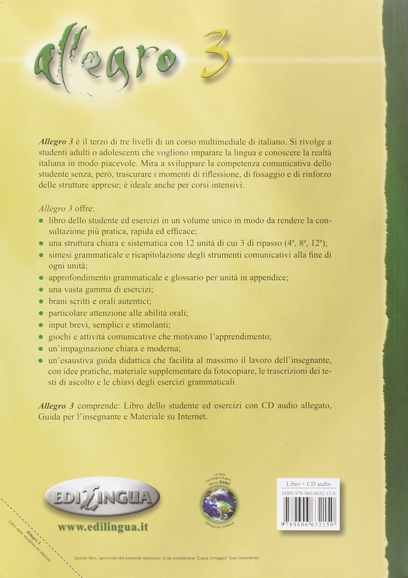Бумажная книга «Allegro Libro Dello Studente 3 (+CD)», автор Рената Мерклингхаус - фото №1