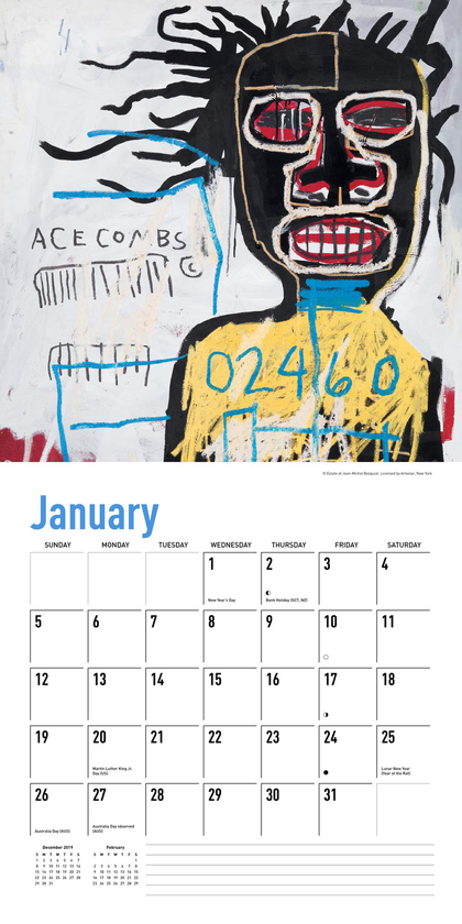 Бумажная книга «Jean-Michel Basquiat 2020 Wall Calendar», автор Жан-Мишель Баския - фото №1