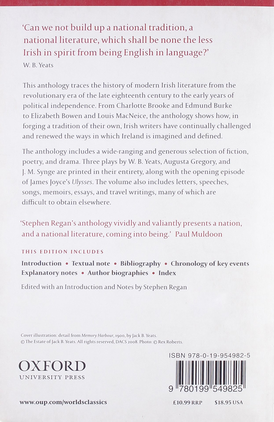 Бумажная книга «Irish Writing : An Anthology of Irish Literature in English 1789-1939», автор Стивен Риган - фото №1