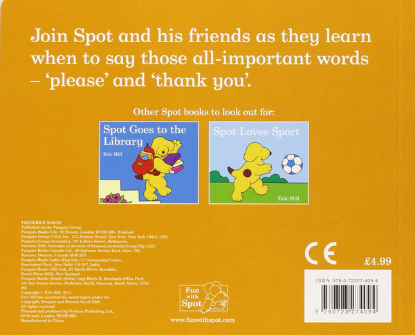 Бумажная книга «Spot Says Please», автор Эрик Хилл - фото №1