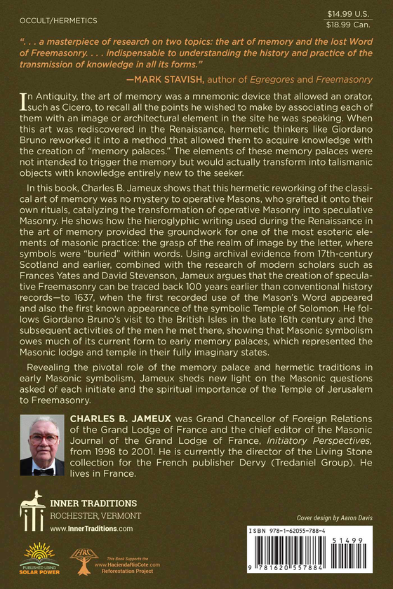 Паперова книга «Memory Palaces and Masonic Lodges: Esoteric Secrets of the Art of Memory», автор Чарльз Б. Жаме - фото №1