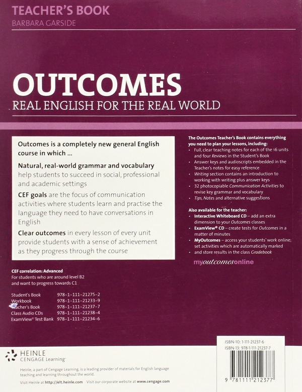 Бумажная книга «Outcomes Advanced Teachers Book» - фото №1