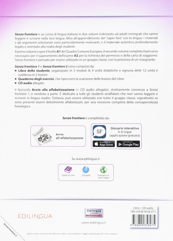 Бумажная книга «Senza frontiere 2 Libro dello studente & Quaderno + CD audio», автор Патриция Фламмини - фото №1