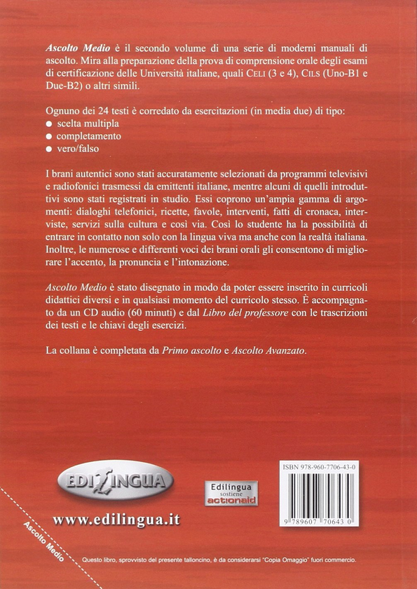 Паперова книга «Ascolto: Ascolto Medio-Libro (+CD)» - фото №1