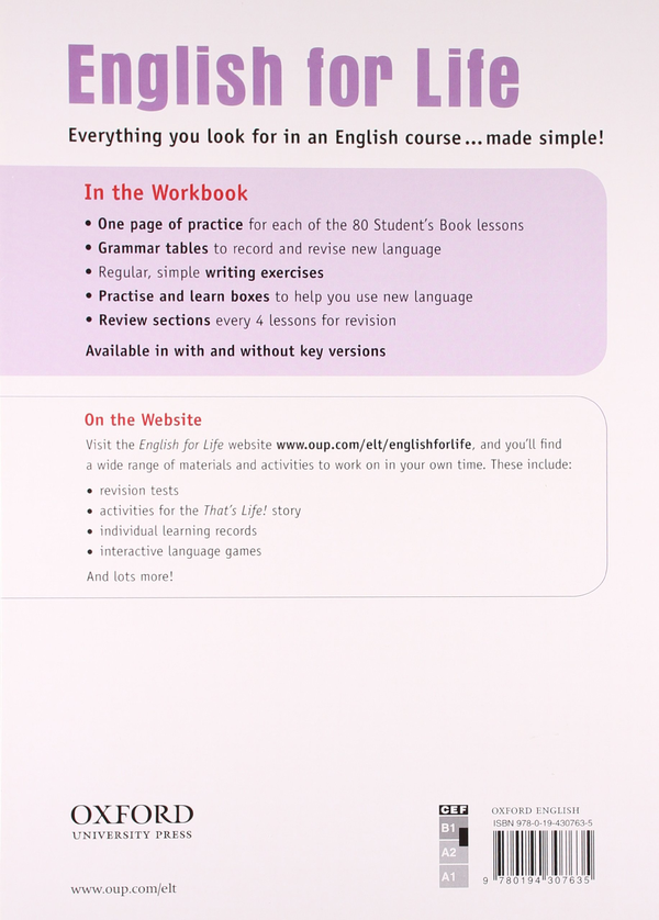 [object Object] «English for Life Pre-Intermediate. Workbook with Key», автор Том Хатчінсон - фото №2 - мініатюра