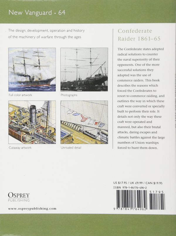 Бумажная книга «Confederate Raider 1861–65», автор Ангус Констам - фото №1