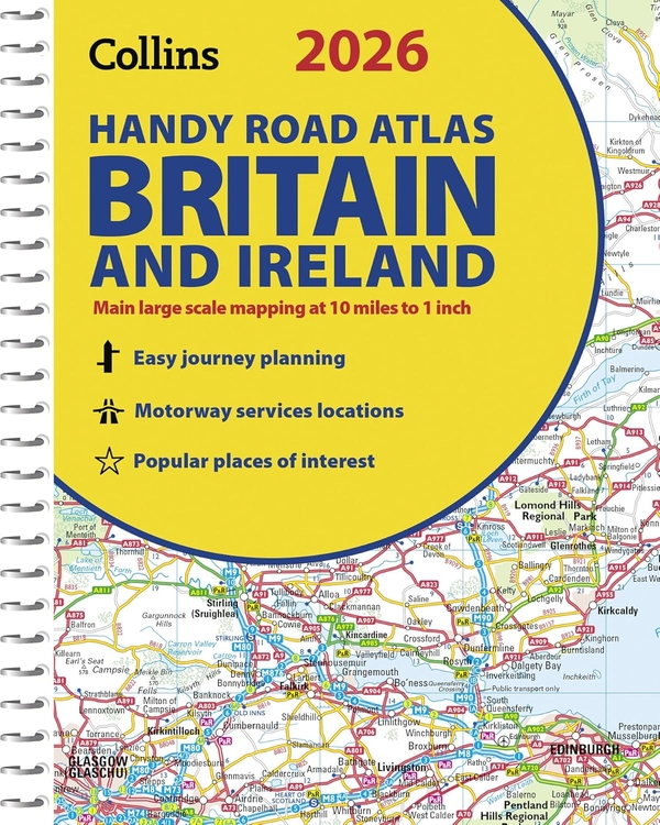 Бумажная книга «2026 Collins Handy Road Atlas Britain and Ireland: A5 Spiral», автор Collins Maps - фото №1