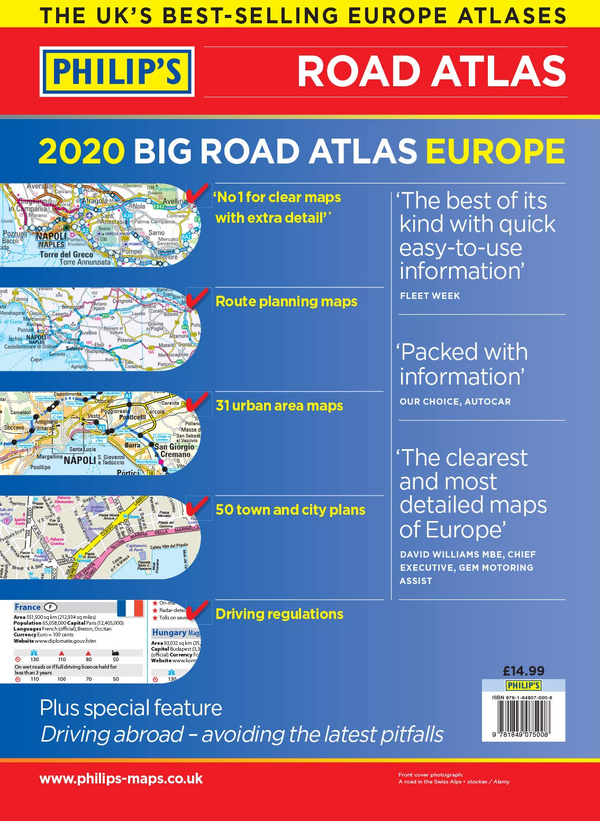 Бумажная книга «2020 Philip's Big Road Atlas Europe : (A3 Spiral binding)» - фото №1