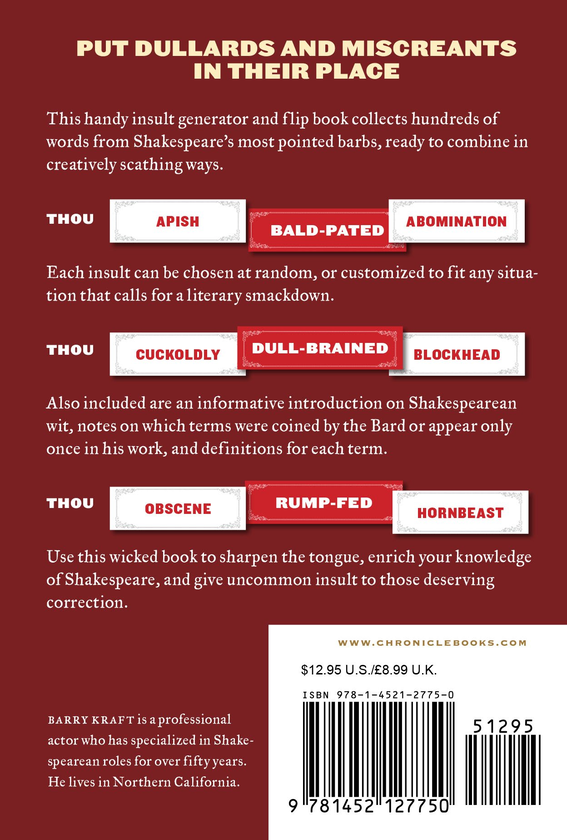Бумажная книга «Shakespeare Insult Generator. Mix and Match More Than 150,000 Insults in the Bard's Own Words», автор Барри Крафт - фото №1