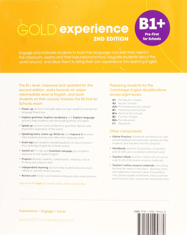 Бумажная книга «Gold Experience B1+. Student's Book», авторов Клэр Уолш, Элейн Бойд, Линдсей Уорик - фото №1