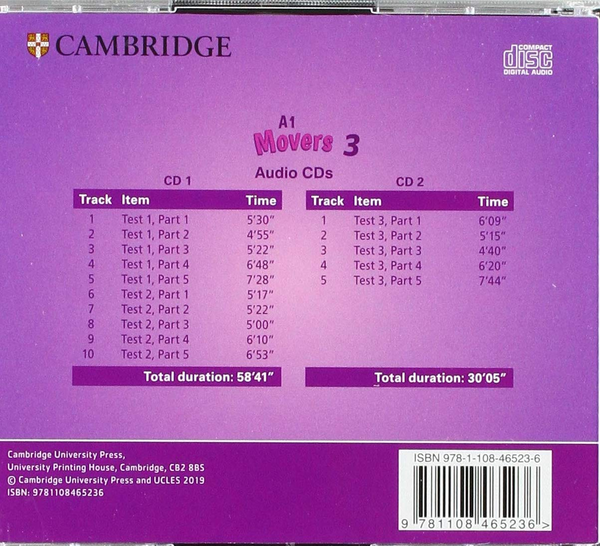 Паперова книга «A1 Movers 3 Audio CDs. Authentic Examination Papers» - фото №1