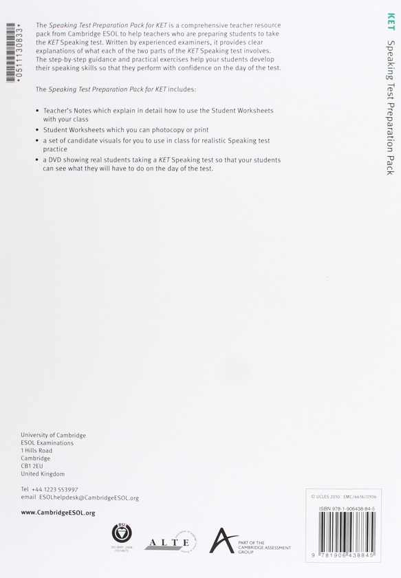 Паперова книга «Speaking Test Preparation Pack for KET Paperback (+DVD)» - фото №1