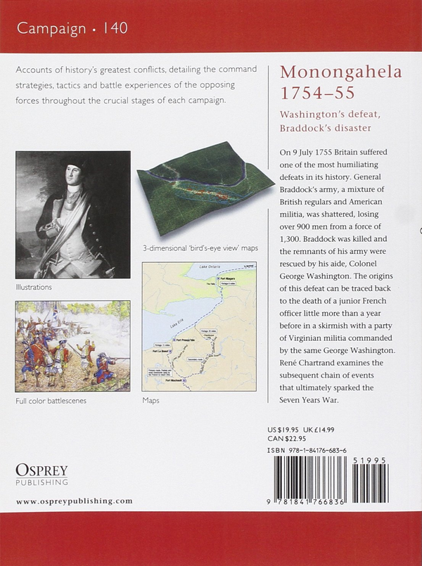 Бумажная книга «Monongahela 1754–55: Washington’s defeat, Braddock’s disaster», автор Рене Шартран - фото №1