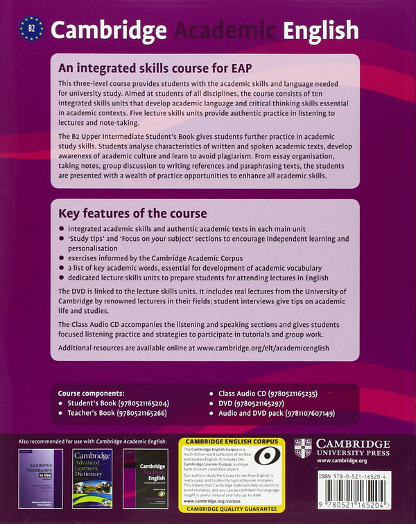 Паперова книга «Cambridge Academic English B2 Upper Intermediate Student's Book: An Integrated Skills Course for EAP», автор Мартін Г'юінгз - фото №1