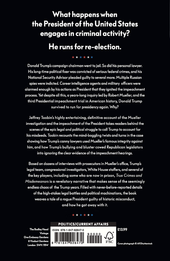 Паперова книга «True Crimes and Misdemeanors. The Investigation of Donald Trump», автор Джеффрі Тубін - фото №1