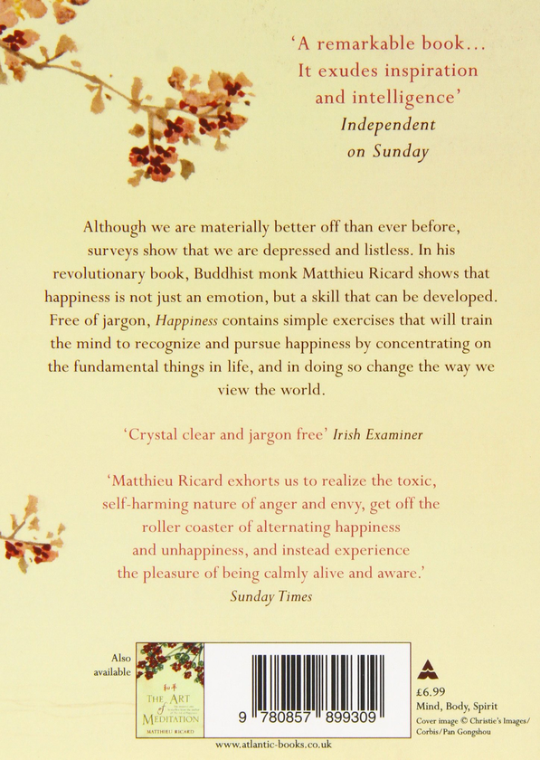 Бумажная книга «Happiness. A Guide to Developing Life's Most Important Skill», автор Матье Рикар - фото №1