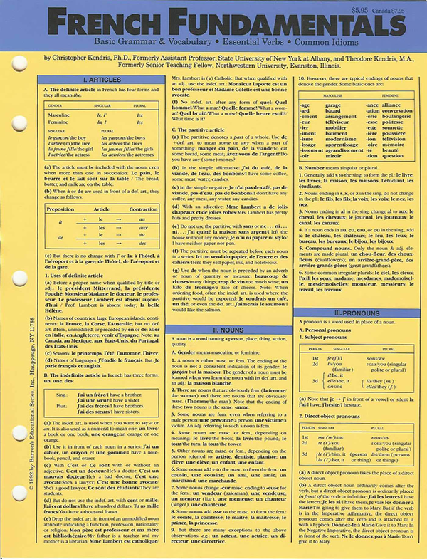 Паперова книга «Language Fundamentals: French», автор Теодор Кендріс - фото №1