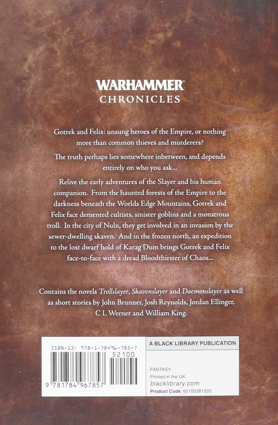 Бумажная книга «Gotrek and Felix: The First Omnibus (Warhammer Chronicles)», автор Уильям Кинг - фото №1