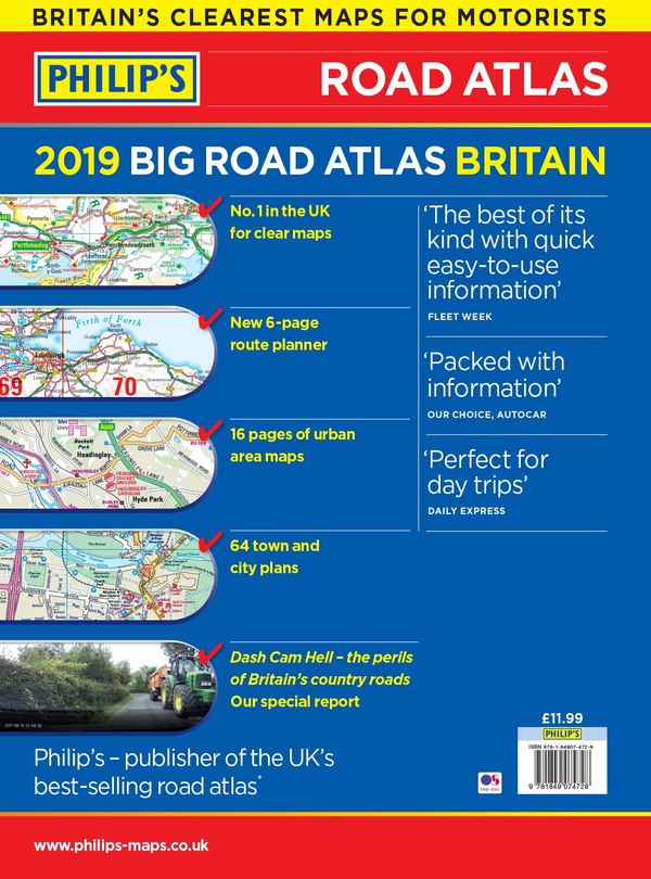 Бумажная книга «Philip's 2019 Big Road Atlas Britain and Ireland - Spiral : (Spiral binding)» - фото №1