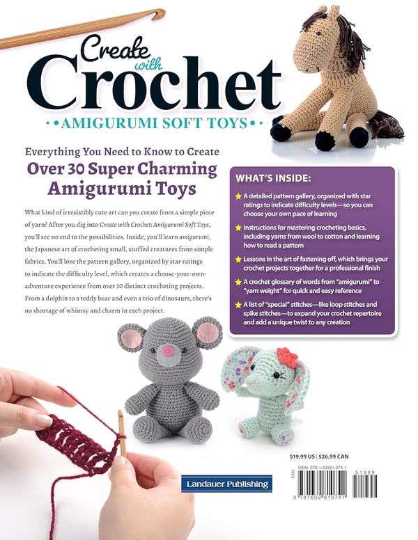 Бумажная книга «Create with Crochet: Amigurumi Soft Toys: Master Crochet Basics and Perfect Your First Projects with Over 30 Patterns», автор Джен Нил - фото №1