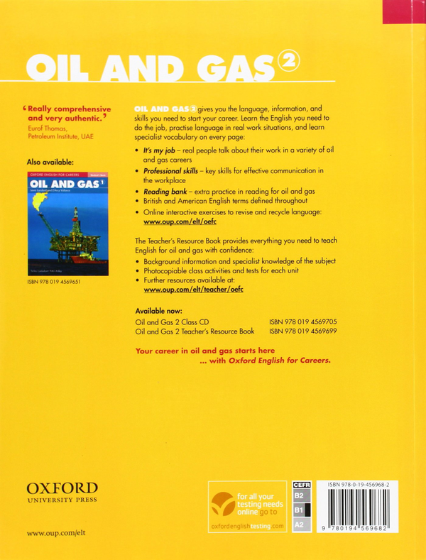 Бумажная книга «Oxford English For Careers: Oil And Gas 2 Student Book », авторов Alison Pohl, Jon Naunton - фото №1