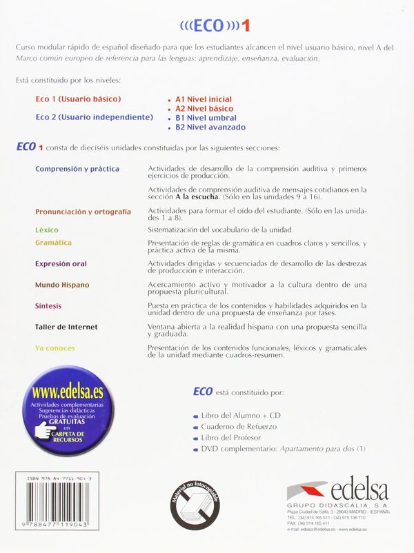 Паперова книга «ECO 1. Libro Del Alumno (+CD)», автор Альфредо Гонсалес Эрмосо - фото №1