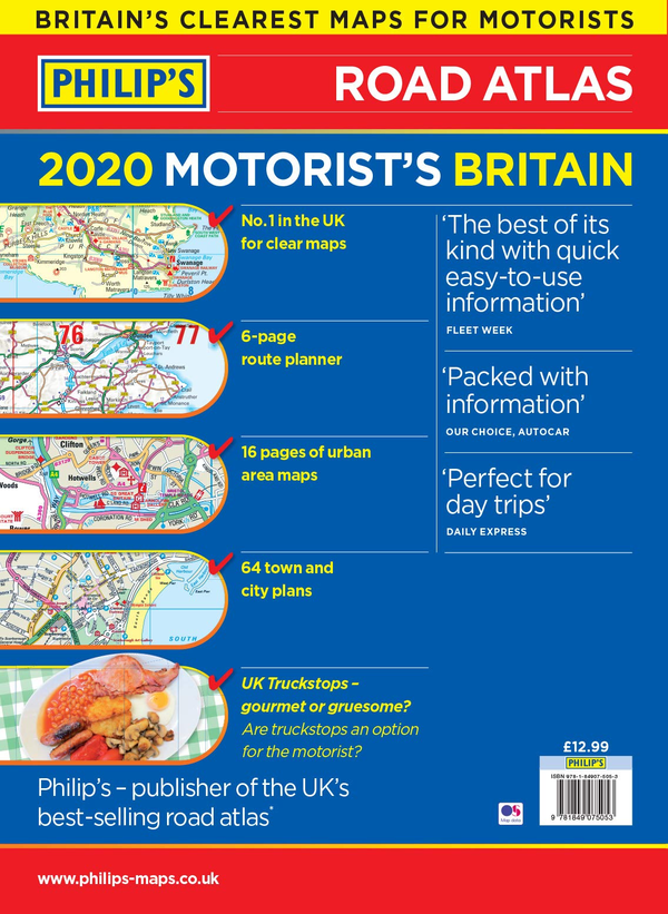 Бумажная книга «2020 Philip's Motorist's Road Atlas Britain and Ireland: A3 paperback» - фото №1