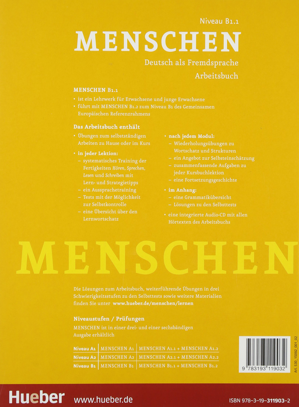Бумажная книга «Menschen B1/1 Arbeitsbuch mit Audio-CD» - фото №1