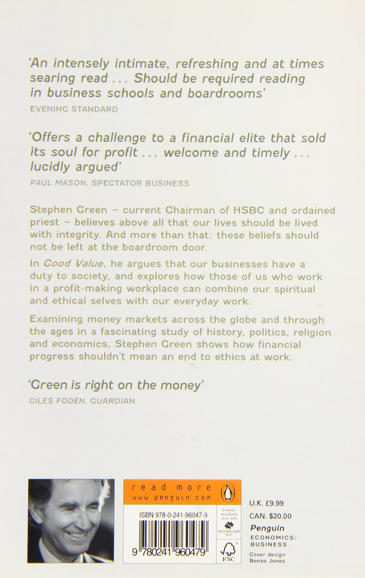 Паперова книга «Good Value. Choosing a Better Life in Business», автор Стівен Грін - фото №1