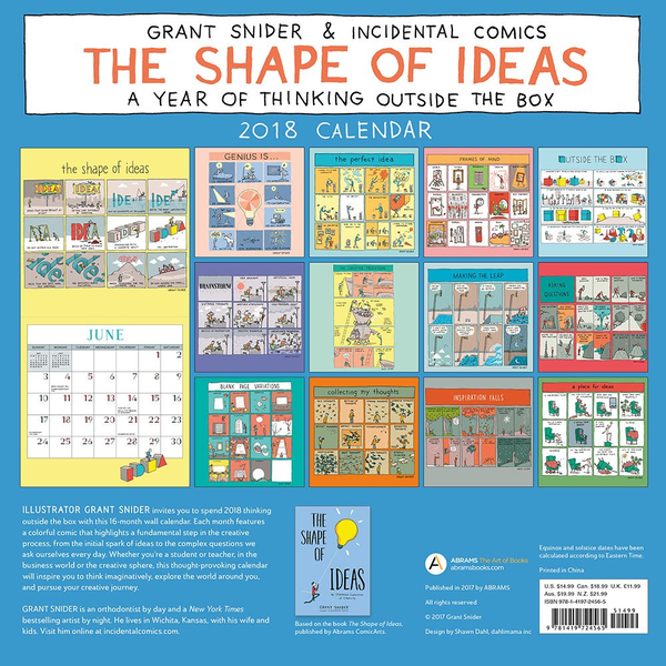 Бумажная книга «The Shape of Ideas 2018 Wall Calendar. A Year of Thinking Outside the Box», автор Грант Снайдер - фото №1