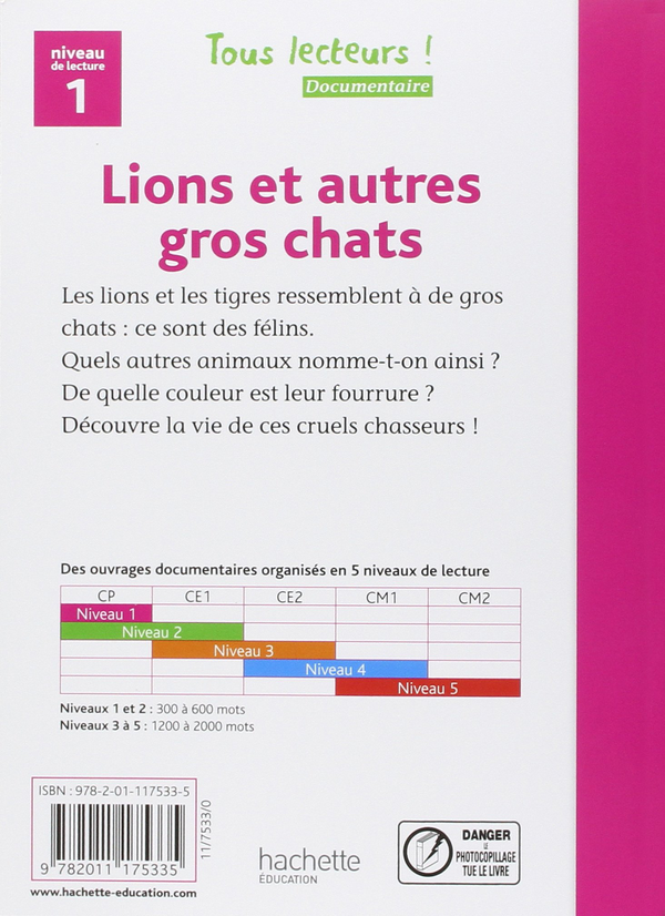 Бумажная книга «Tous Lecteurs!: Niveau 1: Lions et autres gros chats», автор Denise Ryan - фото №1