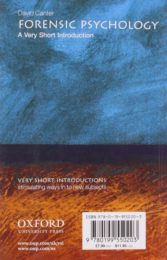 Паперова книга «Forensic Psychology: A Very Short Introduction», автор Девід Кантер - фото №1