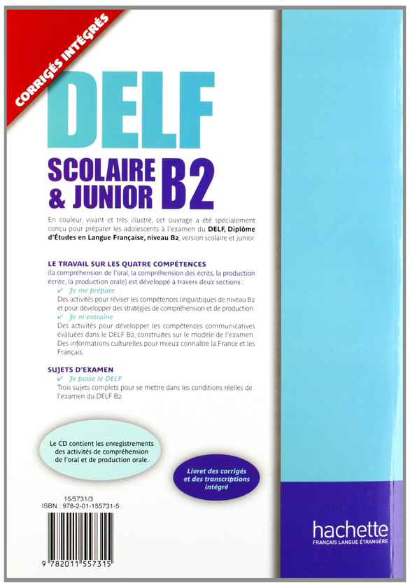 Бумажная книга «Preparation a L'Examen Du Delf Scolaire ET Junior: Livre B2 (+ CD audio)», авторов Delphine Barreau, Hélène Hullin - фото №1
