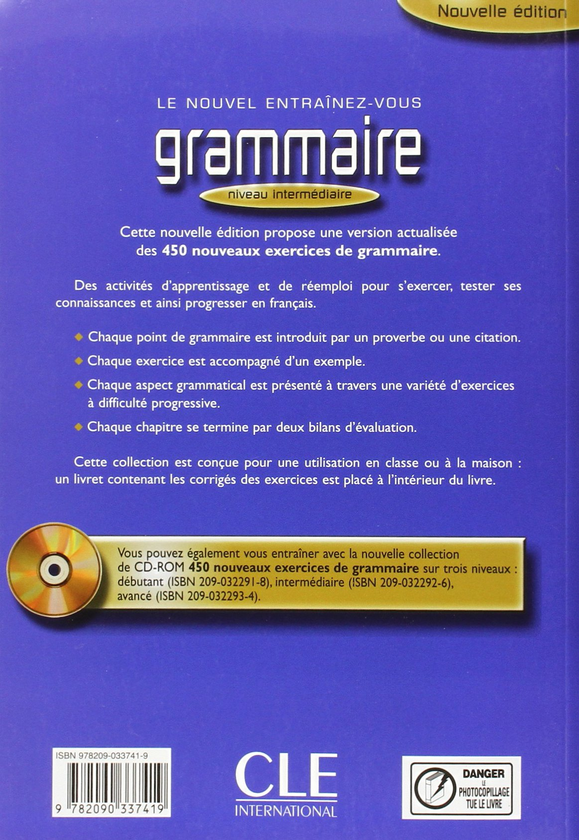 Бумажная книга «Grammaire 450 Nouveaux Exercices. Niveau Intermediarie », автор Эвелин Сирежон - фото №1