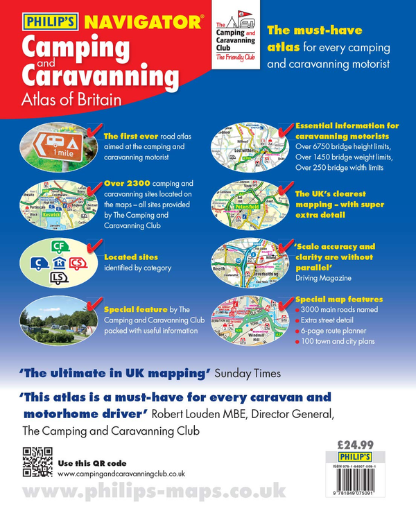 Бумажная книга «Philip's Navigator Camping and Caravanning Atlas of Britain: Spiral 3rd Edition» - фото №1