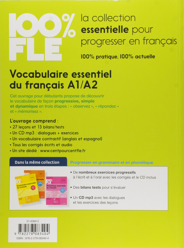 Бумажная книга «Vocabulaire essentiel du français niveau A1 A2. Livre + Mp3 CD+ Corriges» - фото №1