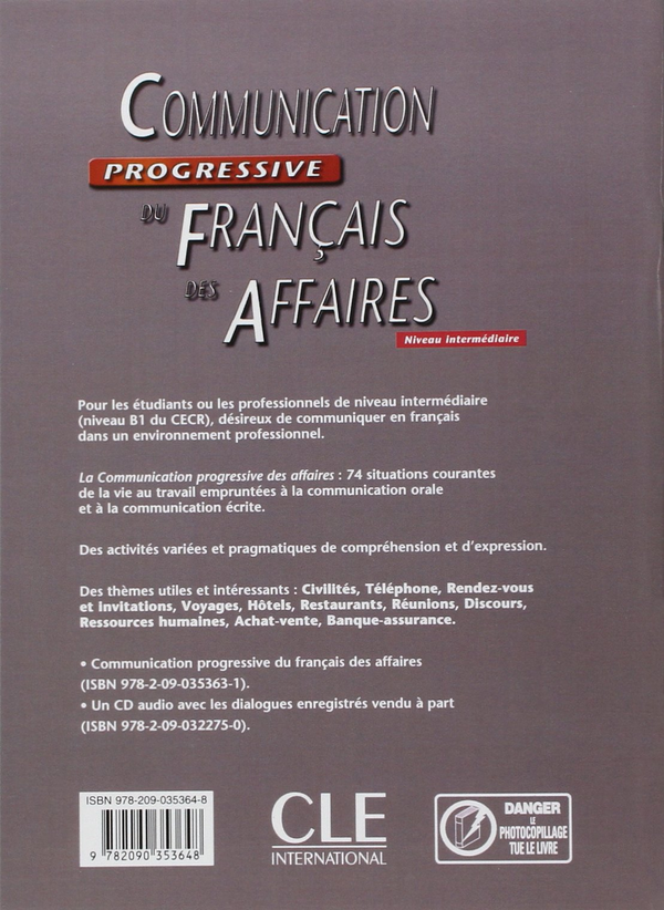 Паперова книга «Communication Progressive du Francais Des Affaires», автор Жан-Люк Перфонис - фото №1