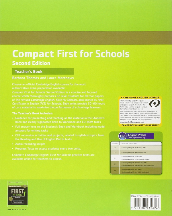[object Object] «Compact First for Schools Teacher's Book», автор Барбара Томас - фото №2 - мініатюра