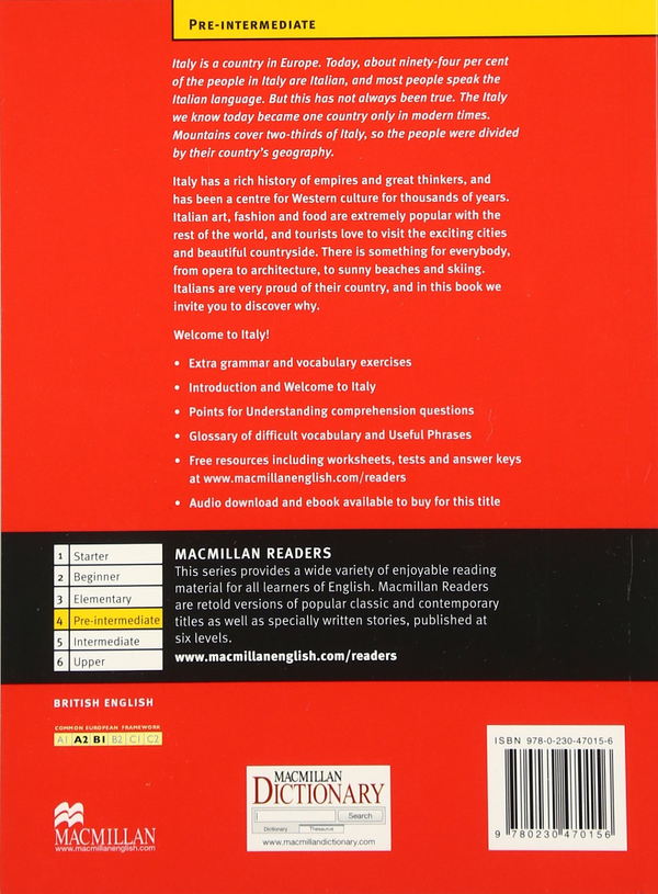 Паперова книга «Italy: Pre-Intermediate Level», автор Coleen Degnan-Veness - фото №1