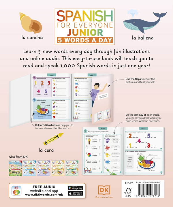 Бумажная книга «Spanish for Everyone Junior 5 Words a Day. Learn and Practise 1,000 Spanish Words» - фото №1