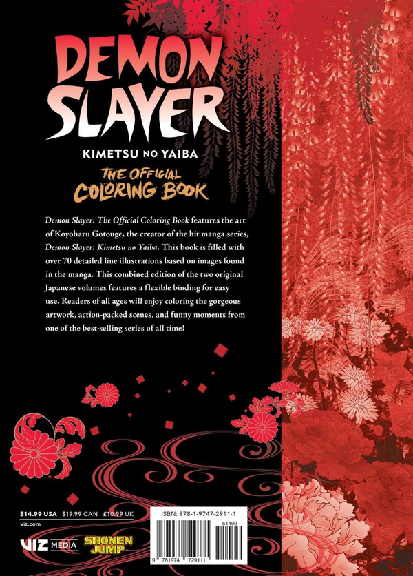 Паперова книга «Demon Slayer. Kimetsu no Yaiba. The Official Coloring Book», автор Койохару Ґотоґе - фото №1