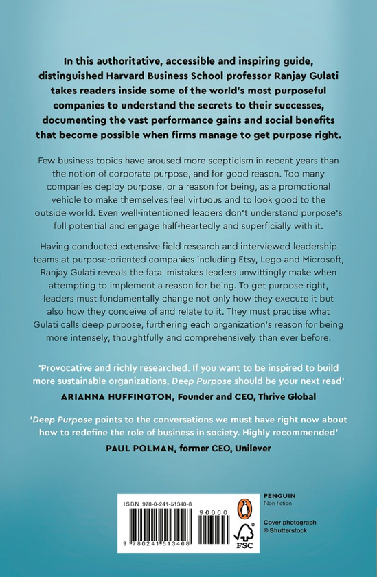 Бумажная книга «Deep Purpose. The Heart and Soul of High-Performance Companies», автор Ранджай Гулати - фото №1