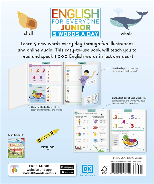 Бумажная книга «English for Everyone Junior 5 Words a Day. Learn and Practise 1,000 English Words» - фото №1